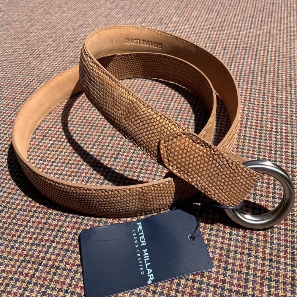 Peter Millar Genuine Lizard Belt Crown Crafted Collection Size Small